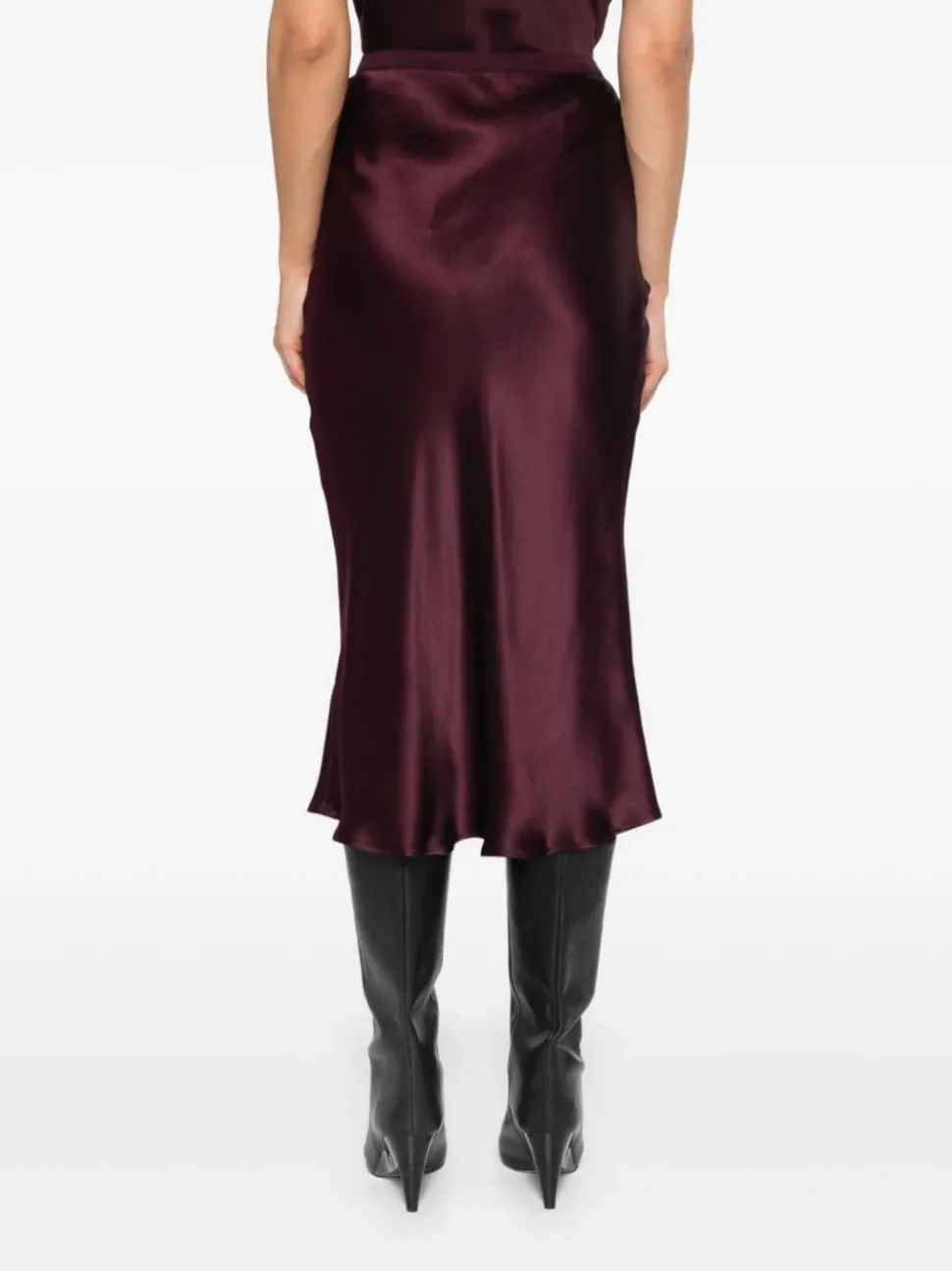 Bar Silk Skirt - Bordeaux