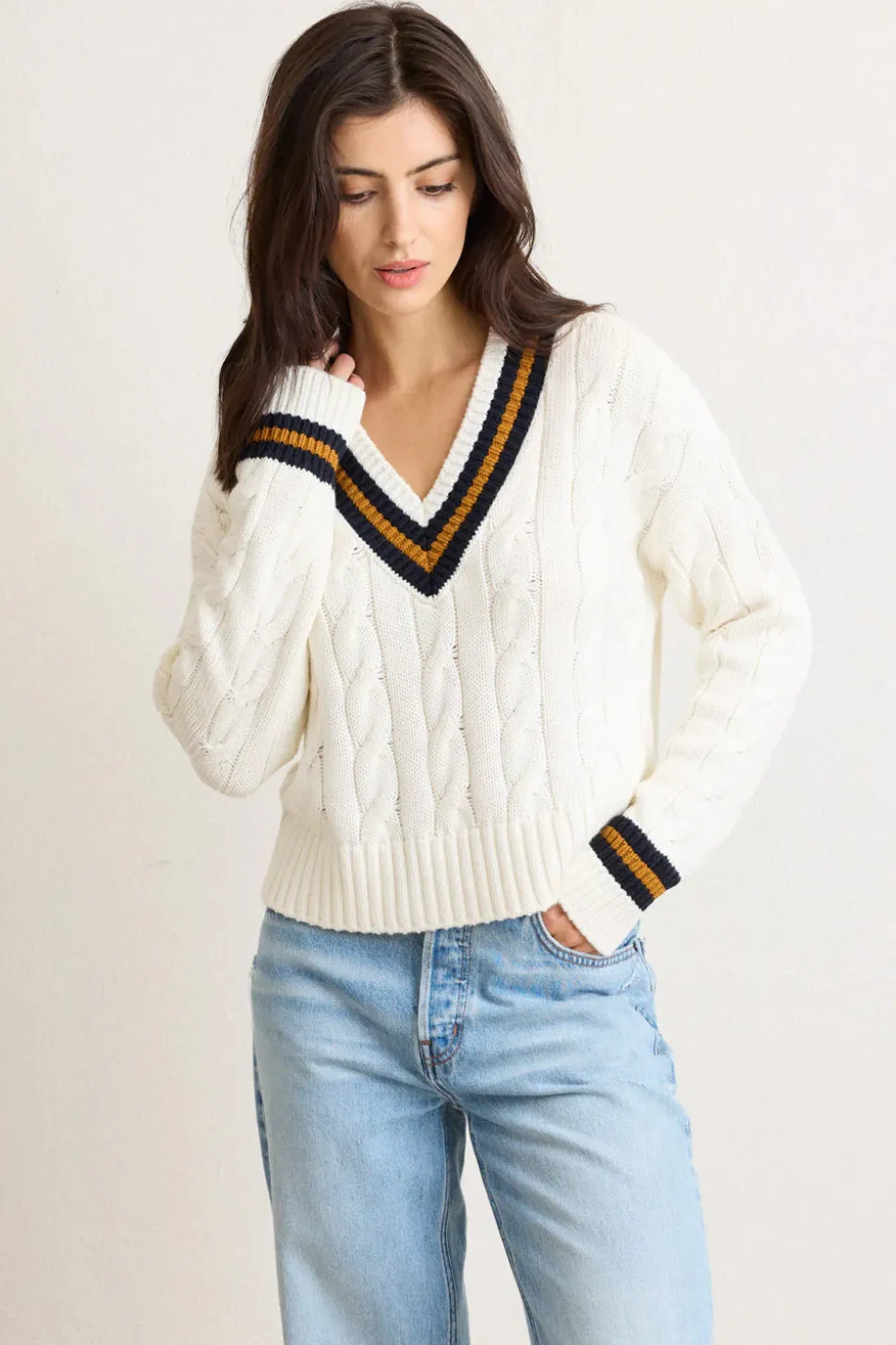 Blair Cable Vneck Sweater