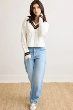 Blair Cable Vneck Sweater
