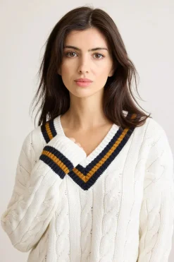 Blair Cable Vneck Sweater
