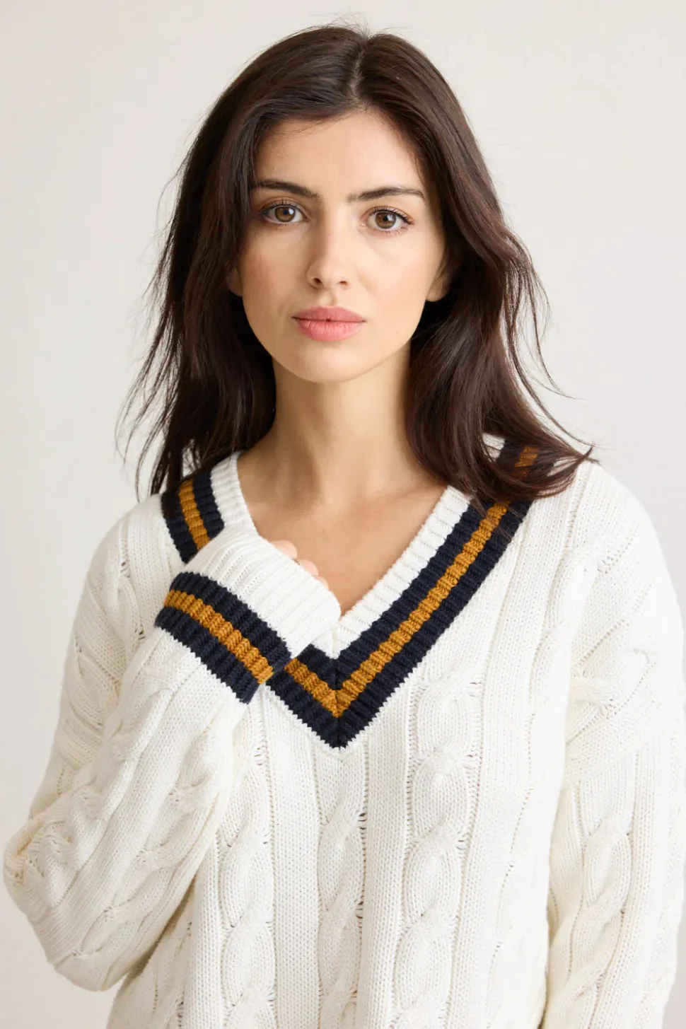 Blair Cable Vneck Sweater