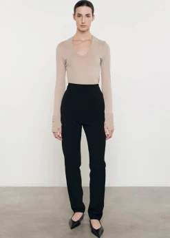 Cashmere Easy Cuffed Uneck