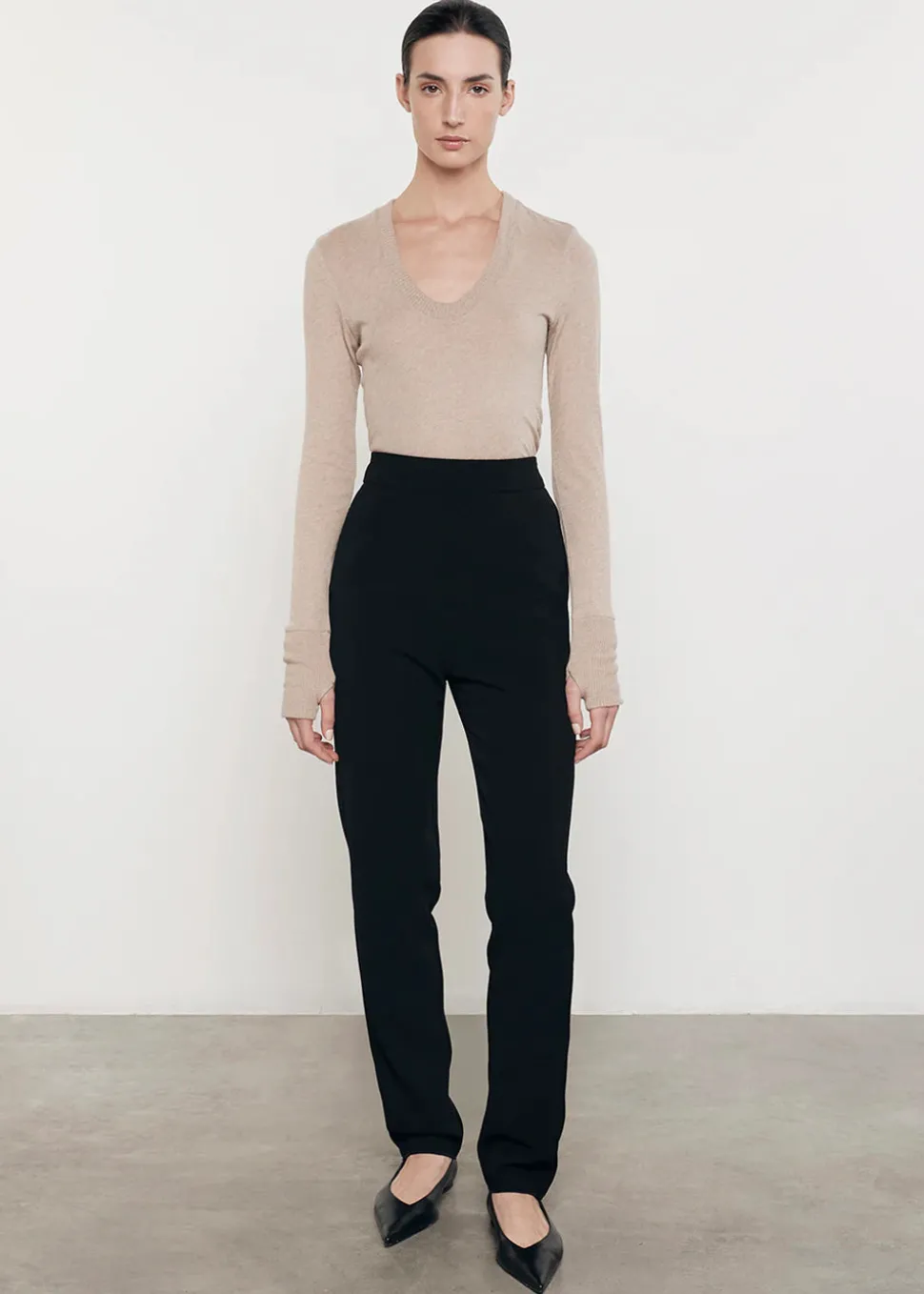 Cashmere Easy Cuffed Uneck