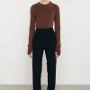 Cashmere Jersey Easy Cuffed Crew