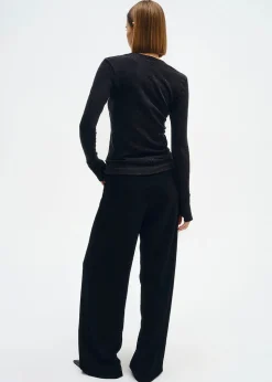 Cashmere Jersey Easy Cuffed Uneck