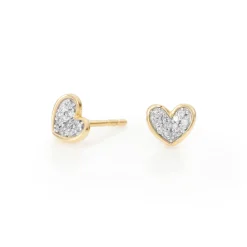 Folded Heart Post Earrings