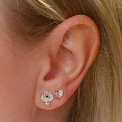 Folded Heart Post Earrings