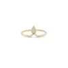 14k Vertical Pear Diamond Bezel Crown Ring