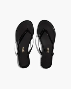 Lily Flip Flops in Gloss Licorice