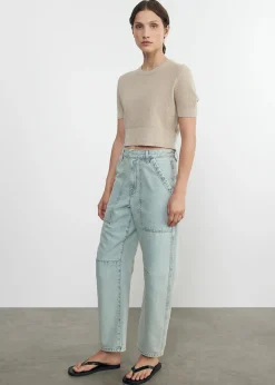 Linen Open Knit Cropped Sweater