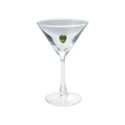Martini Glass With Handblown Glass Olive