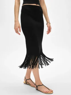 Ribbed Fringe Skirt