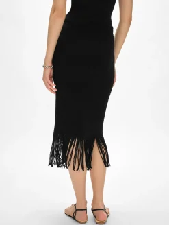 Ribbed Fringe Skirt