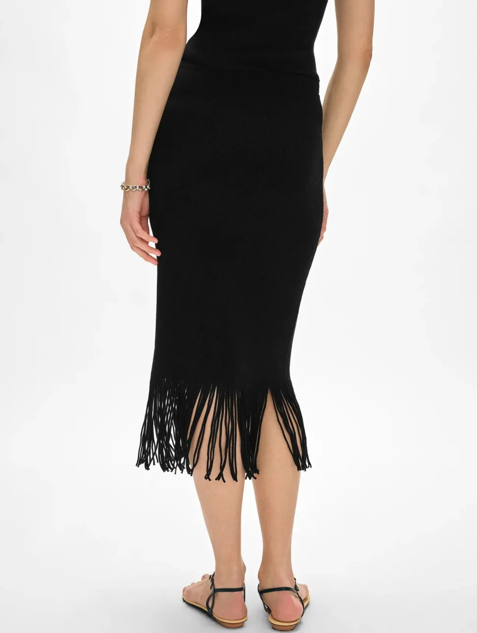 Ribbed Fringe Skirt