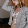 Shaker Vneck Cardigan Sweater