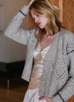 Shaker Vneck Cardigan Sweater