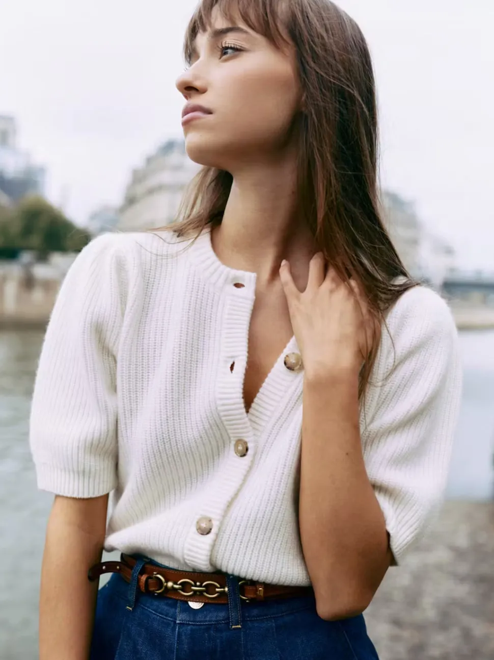 Shrunken Short Sleeve Cardigan