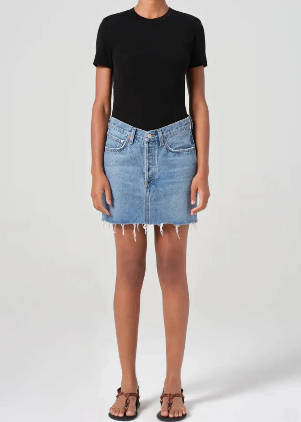 V-Waist Mini Skirt in Fairway
