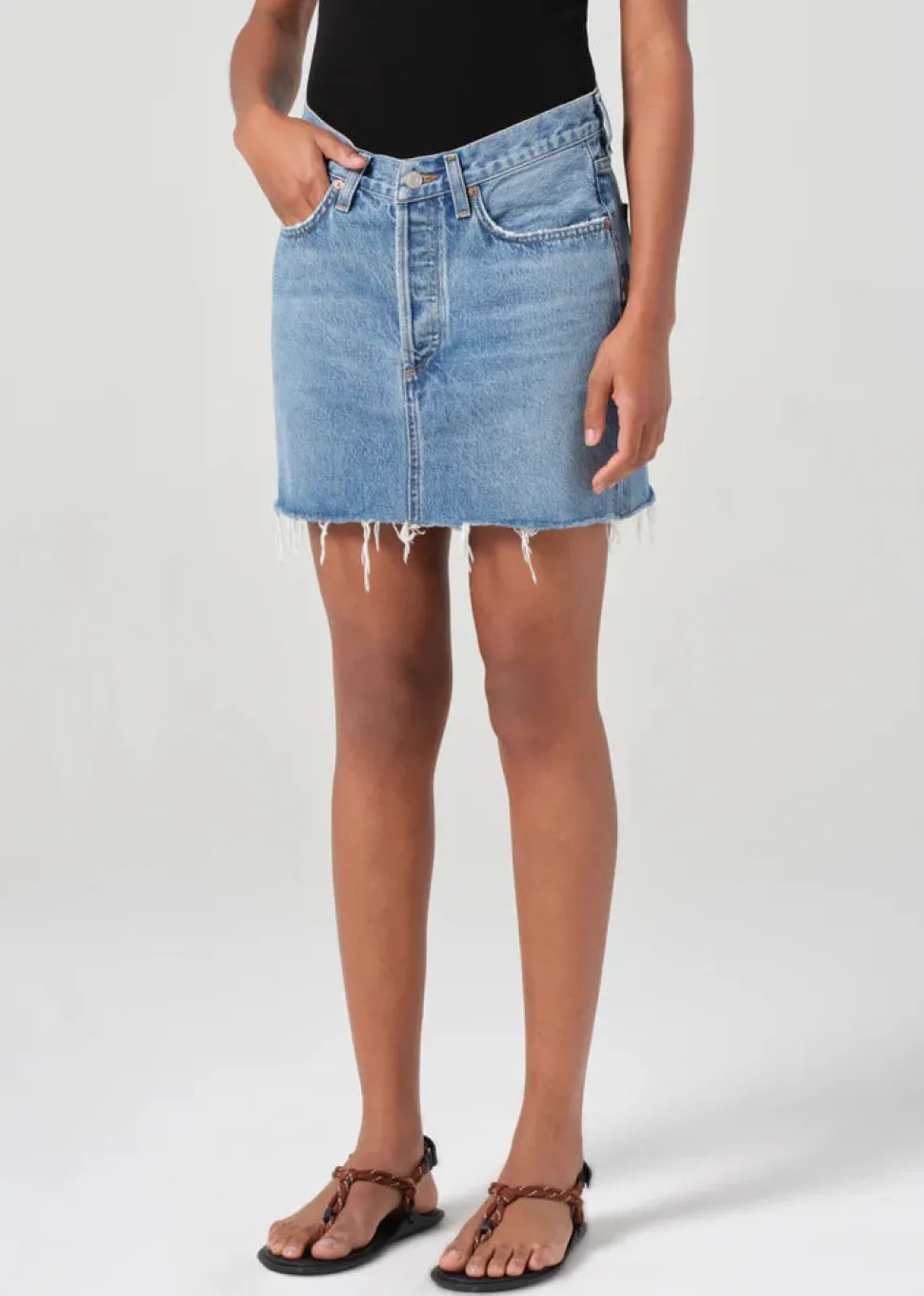 V-Waist Mini Skirt in Fairway