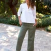 Westport Italian Wide Leg Chino - Army
