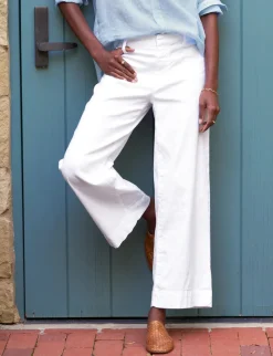 Wexford Wide Leg Linen Pant - White Linen