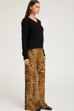 Wide Leg Trouser - Leopard