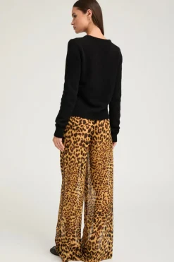 Wide Leg Trouser - Leopard